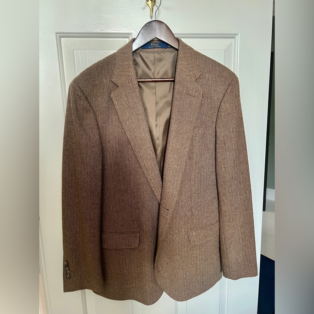 Men’s 42R Polo Ralph Lauren Brown Herringbone Sportscoat